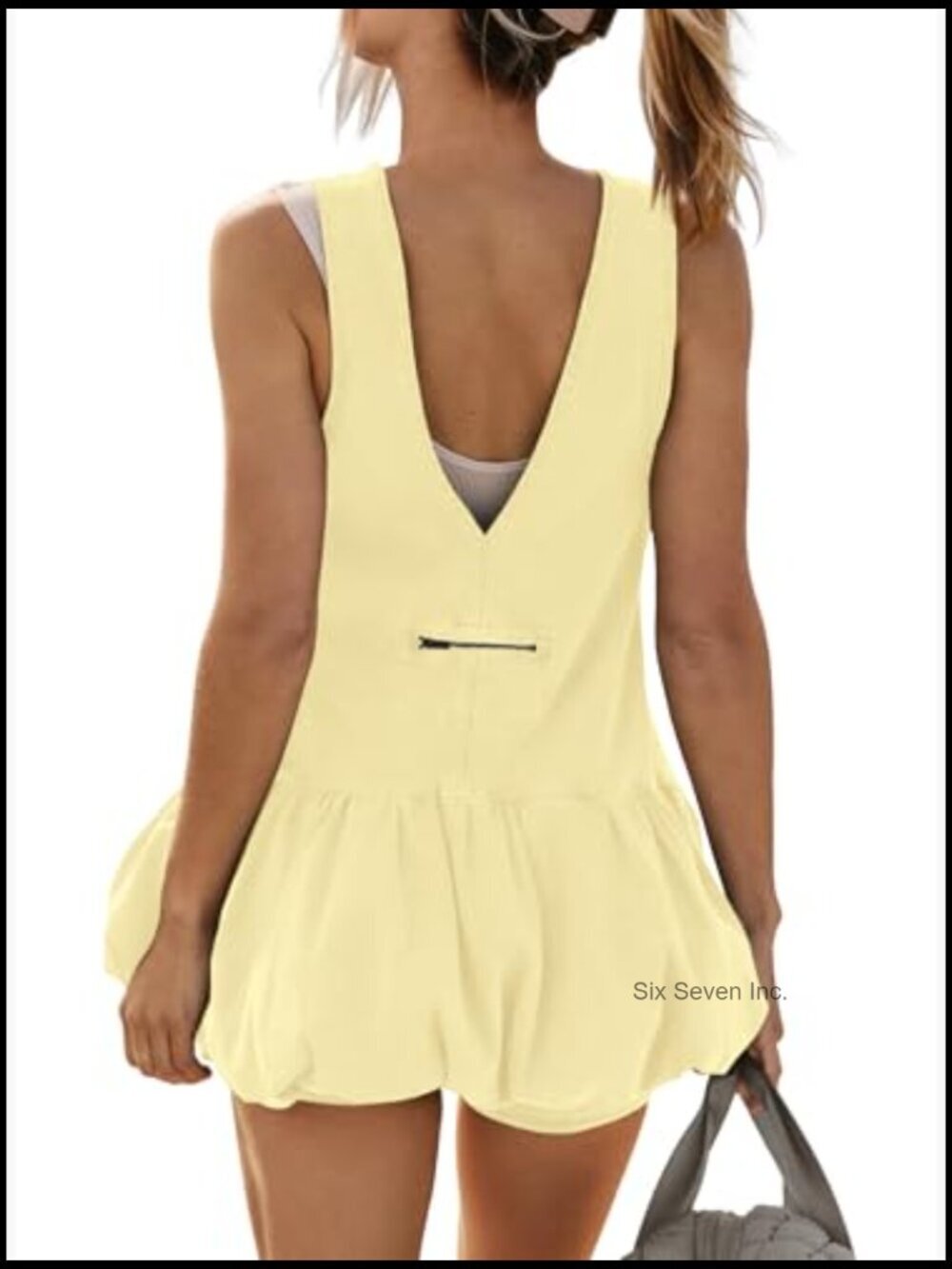 Athletic Dress with Shorts Backless Tennis Golf Active Dress with Pockets - Picture 5 of 7